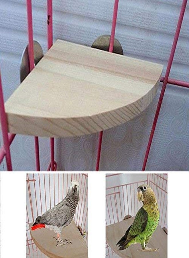 DreamAuro Natural Wood Corner Platform/Perch/Stand Bird Toy (4x10 cm) - Image 1